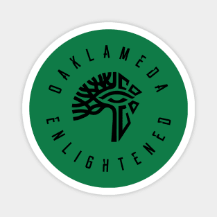 Oaklameda Enlightened Black Round Logo Magnet
